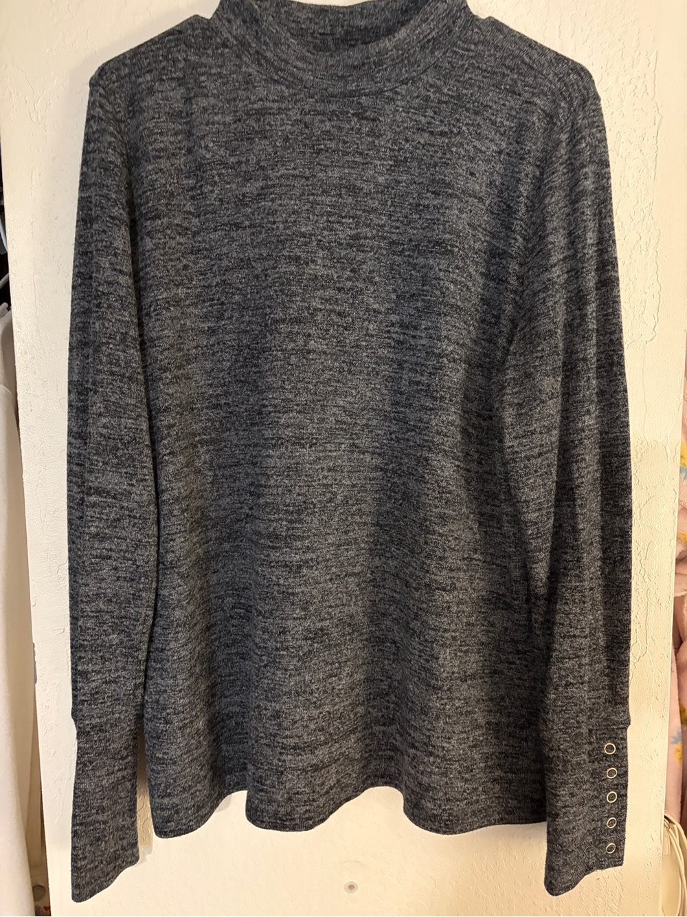 Rafaella Charcoal Marled Mock Neck Sweater